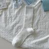 Meias Finas Estilo Ballet Suxinaimin para Mulheres, Estilo Primavera e Outono com Laço de Fita, Meias Slouch de Cano Médio Cinzas Série Miu