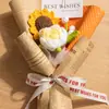 Rosas e Girassóis de Crochê e Lã para a Temporada de Formatura, Flores Artificiais, Buquês Tricotados à Mão, Presentes de Formatura no Atacado