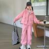 Conjunto Esportivo Casual para Meninas 2025 Novo Jaqueta Workwear Solta com Capuz de Primavera e Outono para Meninas Calças de Perna Larga Conjunto de Duas Peças
