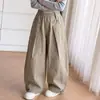 Calça Casual Feminina Primavera e Outono 2026 Nova Doce Estilo Coreano Algodão Calça de Pernas Largas para Meninas Mais Velhas Transfronteiriça
