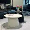 Conjunto de Mesa de Centro para Sala de Estar Estilo Creme Branco Celebridade da Internet Estilo Moderno Minimalista Apartamento Pequeno Mesa Lateral Redonda Mesa de Centro Pequena