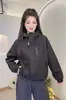 2675 Chaqueta Corta con Capucha para Mujer 2026 Otoño Petite Estilo Coreano Holgada Casual Versátil Chaqueta Top de Principios de Otoño
