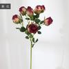 Rosa retro de borde quemado flor artificial rama única rosa falsa decoración retro europea para el hogar adornos de flores falsas en stock