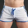 Shorts esportivos masculinos de malha sem forro para verão, atividades ao ar livre, fitness, corrida, respiráveis, leves, malha larga, transfronteiriços