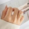 Anillo Abierto de Trébol de Cuatro Hojas Ojo de Gato Giratorio con Microincrustaciones de Circonita Mariposa Baño de Oro Real Anillo Ajustable para Dedo Índice