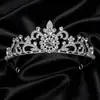 Coroa de Cabeça Nupcial Luxuosa e Elegante, Coroa de Aniversário de Princesa, Acessório de Cabelo Coroa Estilo Coreano, Faixa de Cabeça Brilhante de Strass em Liga