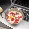 Cuchara, Bol, Palillos de Acero Inoxidable de Capibara con Doble Oreja de Alta Calidad, Vajilla de Frutas de Dibujos Animados