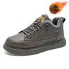Botas de Terciopelo de Invierno para Hombre, Botines Impermeables y Antideslizantes, Zapatos de Algodón Gruesos Cálidos, Modernos y Versátiles, Zapatos de Piel Negros, Botines
