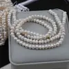 Bestseller de comercio electrónico transfronterizo: Cuentas planas de 7 mm, cuentas con forma de bollo, perlas de agua dulce naturales, cuentas de ábaco - Materiales para joyería artesanal DIY