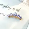 Aretes Colección Morado Claro Dorado Aleación de Titanio F136 Titanio G23 Rosca Interna Zirconia Labret Arete Piercing Joyería Cabeza