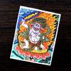 Pintura thangka dourada pintada à mão cinco ye Huang Cai mãe verde grande céu preto benmingfo thangka pintura núcleo tela especial