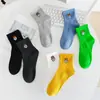 Calcetines cityboy para hombre y mujer, estilo coreano, diseño de dados con bordado ins de moda, calcetines de algodón transpirables de media pantorrilla para skateboard deportivo de alta calle personalizados