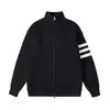 Cárdigan de Punto Grueso para Hombre, Chaqueta Suéter Rayada Roja de Otoño e Invierno, Suéter con Cremallera, Abrigo de Cardigan Grueso de Punto para Hombre
