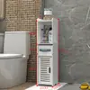 Gabinete Pequeño para Inodoro Gabinete de Almacenamiento Estante de Almacenamiento para Espacio Lateral del Inodoro Tablero de Madera y Plástico de Pie Múltiples Niveles Inodoro