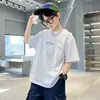 2026 Nuevo Estilo de Verano Camiseta Casual de Manga Corta con Cuello Redondo Estampado de Ala de Letra Retro Americana para Niños y Niños Mayores
