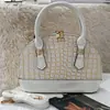Bolsa Feminina Estilo Novo Clássico Retrô Transfronteiriça 2025 Versátil Multicor Padrão Crocodilo Bolsa de Mão Moda Bolsa Concha