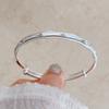 Pulsera de Tobillo de Bambú Plata de Ley 9999 Pulsera de Plata Maciza Brillante con Hoja de Bambú Método Antiguo para Niña Regalo del Día de San Valentín