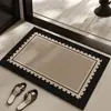 Tapete de Chão Absorvente para Banheiro, Estilo Vintage, Resistente à Sujeira Doméstica, Tapete para Pés Sem Lavagem, Tapete Antiderrapante Antiderrapante de Secagem Rápida Estilo Francês para Entrada de Vaso Sanitário