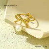 Anillo de Acero de Titanio Estilo Europeo y Americano No se Desvanece Chapado en Oro K Retro Francés Anillo Abierto de Gama Alta Joyería de Mano Transfronteriza Venta al por Mayor