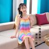 Pijama de Tirantes de Verano, Vestido Delgado de Seda Helada para Niños, Vestido de Princesa para Niña, Lindo Vestido para Casa de Niños Mediano y Grande, Seda de Algodón