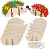Decoração de Natal de Madeira Criativa com Forma de Ouriço Conjunto de Lascas de Madeira Pode Ser Pintado e Impresso Artesanato DIY