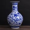 Dragão azul e branco padrão grande vaso Jingdezhen piso cerâmico grande porcelana móveis chineses Sala de estar Artesanato de entrada