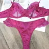 Amazon Lencería Satinada con Bloques de Color y Encaje Estilo Lujo Ligero Francesa Sexy Ultra-Delgada Transparente que Hace Ver más Pequeño Conjunto para Mujeres con Busto Grande