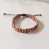 Pulsera de cuerda trenzada estilo europeo y americano color DIY pulsera ajustable a mano trenzado de hilo de jade