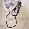 Joyería Transfronteriza Europea y Americana Collar Versátil Multicapa con Colgante de Corazón Corazón de Melocotón Perla Artificial Larga Cadena para Suéter de Mujer