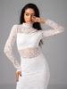 Vestido de noche con falda de encaje calada