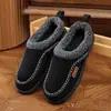 Bolso de cuadros con zapatillas de algodón, suela gruesa de felpa, antideslizante, para usar en casa y al aire libre, cálido, puntera de algodón peluda, venta al por mayor de zapatos de algodón