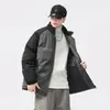 Chaqueta de Algodón con Cuello Alto para Hombre Tendencia Invierno Cortavientos Forro Polar Algodón Engrosado Abrigo Pareja Chaqueta Acolchada Gruesa de Algodón Superior Hombre