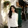 Nueva Chaqueta Ligera de Algodón Acanalado Ajustada de Talla Grande para Mujer Otoño/Invierno 2026 Corta Holgada Cuello Alto Abrigo Cálido