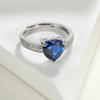 Anillo de rubí sintético Caibao para niñas, ligero, de lujo, con incrustaciones simples de corindón rojo, diamante de cristal afilado n.° 3, joyería al por mayor