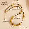 Collar de Cristal Ojo de Tigre Amarillo Natural para Mujer Moda Ojo de Tigre Dorado Estilo Melad Piedra de Ojo de Tigre Amarillo Tallada Cadena para Clavícula Otoño Invierno