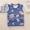 Colete Quente com Forro de Fleece para Meninos, Camiseta Térmica Espessa para Crianças, Colete para Meninas Pequenas, Roupa de Cima sem Mangas com Desenho para Bebês, Proteção para a Barriga
