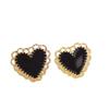 Pendientes Coreanos de Invierno 2025 Nuevos de Esmalte con Forma de Corazón para Mujer, Pendientes Versátiles de Estilo Vintage, Colgantes de Oreja de Estilo Minimalista