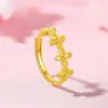 Nuevo Anillo Ajustable con Forma de Trébol Chapado en Oro de Latón Vietnamita Joyería al por Mayor desde Fabricante