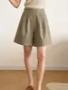 Shorts Casuales Transpirables Estilo Old Money para Mujer Verano 2026, Súper Bonitos y Adelgazantes, con Dobladillo Enrollado y Diseño de Pliegues