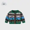 Suéter de Punto para Niño con Estampado de Animales Infantil y Bloques de Color Transfronterizos, Abrigo Suéter de Algodón Puro para Bebé Otoño-Invierno, Suéter para Bebé Clase A