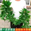 Mimbre de Simulación Hojas de Potos Flor Artificial de Plástico Decoración Planta de Vid Verde de Interior Hojas de Árbol Falsas Cubierta para Colgar en la Pared Hojas Verdes