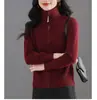 Cardigan com Zíper e Gola de Tricô Torcido Feminino Outono Inverno Estilo Novo Transfronteiriço Top Solto Peça de Roupa Externa Suéter de Cor Sólida