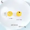 "Fu" caractere flor quadrado contas DIY acessórios de joias, sinos de areia dourada estilo antigo, cobre com furo passante fosco, estilo retrô chinês