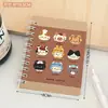 Caderno Fofo de Desenho Animado com Espiral para Animais de Estimação, Caderno A7 Pequeno Portátil de Alta Qualidade com Aba e Bolso para Calças, Bloco de Notas Criativo para Mensagens de Estudantes