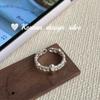 Anillo de Dedo Índice de Diseño Nicho de Alta Gama de Corea del Sur Plata de Ley S925 Anillo Cónico de Cuerda de Cáñamo Apilado Estilo Ins