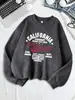 Sudadera con Estampado Deportivo de Oakland, California, para Mujer, Holgada, Cómoda, Cálida, Cuello Redondo, Superior de Invierno