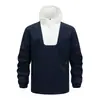 Chamarra abrigo pullover versátil de moda con retazos para hombre, deportiva, para exteriores, casual, corte holgado, comercio exterior