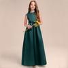 Vestido Princesa de Cetim Estilo Novo 2025 para Meninas Fantasia de Performance Infantil para Crianças Pequenas Vestido de Apresentador