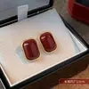 Pendientes Rojos de Nuevo Modelo 2026 para Año Nuevo para Mujer, Pendientes de Perla con Lazo de Terciopelo Rojo, Pendientes de Lujo Ligero de Nicho de Gama Alta