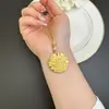 Corrente de suéter de ouro de areia do Vietnã vintage maré nacional marca redonda auspiciosa paz sólida alegria colar feminino joias de estilo nacional atacado
